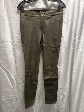 Paige Army Green Leather Pants Size 29